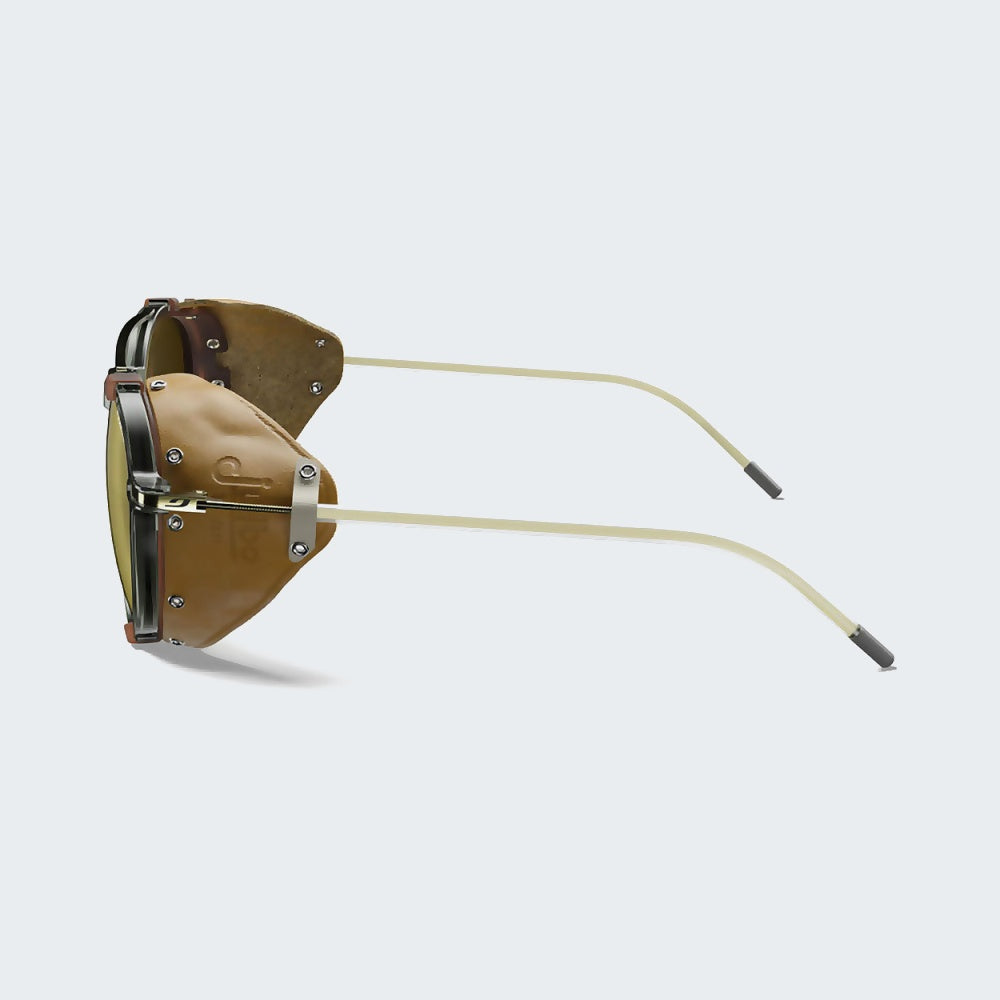Shiny Translucent Light Gray / Gold (Spectron 3 Polarized)